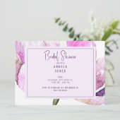 Waterverf lavender & roze Floral Kaart (Staand voorkant)