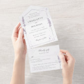 waterverf lavender rsvp hecht bruiloft all in one uitnodiging (Afscheurbaar)