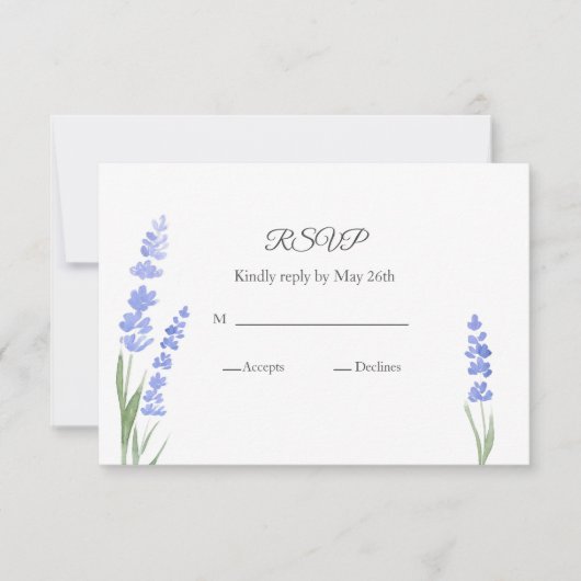 Waterverf Lavender RSVP Kaartje (Voorkant)