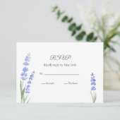 Waterverf Lavender RSVP Kaartje (Staand voorkant)