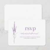 Waterverf Lavender RSVP Wedding Site Kaart (Voorkant / Achterkant)