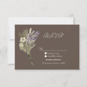 Waterverf Lavender Rustic Botany Floral RSVP Kaart (Voorkant)