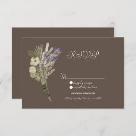 Waterverf Lavender Rustic Botany Floral RSVP Kaart