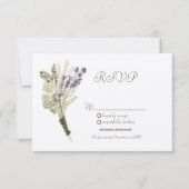 Waterverf Lavender Rustic Botany Kraft RSVP Kaart (Voorkant)