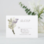 Waterverf Lavender Rustic Botany Kraft RSVP Kaart (Staand voorkant)