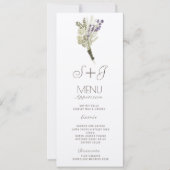 Waterverf Lavender Rustic Bouquet menu (Voorkant)