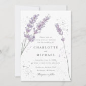 Waterverf lavender spatter elegant bruiloft kaart (Voorkant)