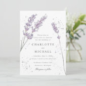 Waterverf lavender spatter elegant bruiloft kaart (Staand voorkant)