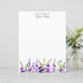 Waterverf Lavender Stems Stationery (Staand voorkant)