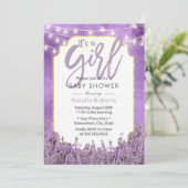 Waterverf Lavender String Lights Baby shower Kaart (Staand voorkant)