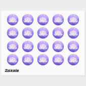 Waterverf lavender Succulent, paars Ronde Sticker (Vel)