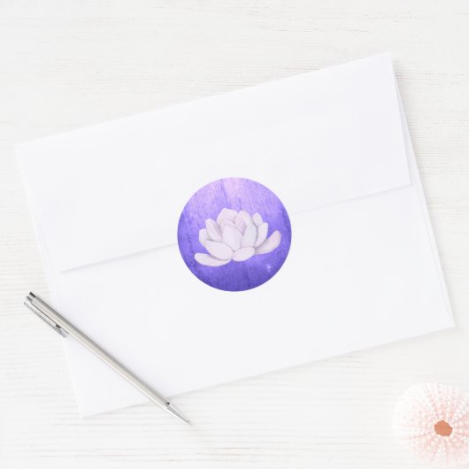 Waterverf lavender Succulent, paars Ronde Sticker (Envelop)
