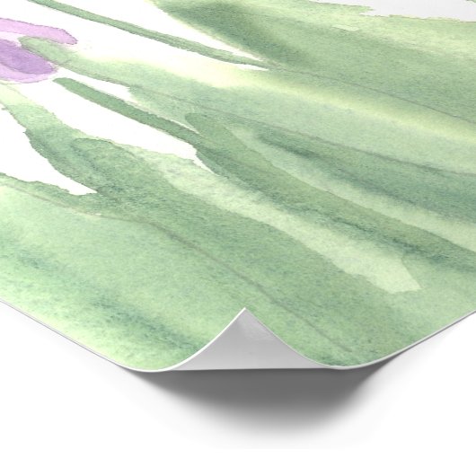 Waterverf lavender Tulip Flower Garden Spring Poster (Hoek)