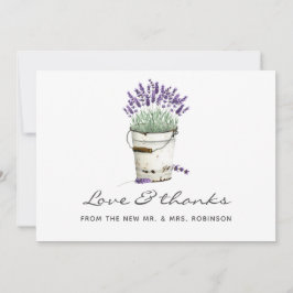 Waterverf Lavender Wedding Bedankkaart