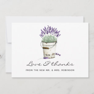 Waterverf Lavender Wedding Bedankkaart
