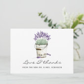 Waterverf Lavender Wedding Bedankkaart (Staand voorkant)