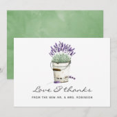 Waterverf Lavender Wedding Bedankkaart (Voorkant / Achterkant)