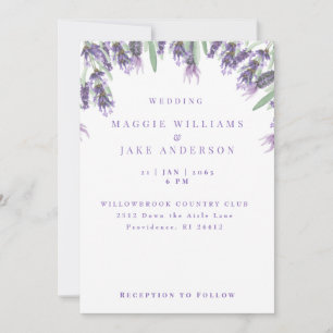Waterverf Lavender Wedding Kaart