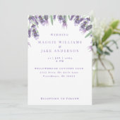 Waterverf Lavender Wedding Kaart (Staand voorkant)