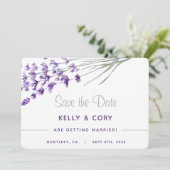 Waterverf Lavender Wedding Save the Date Kaarten (Staand voorkant)