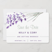 Waterverf Lavender Wedding Save the Date Kaarten (Voorkant)