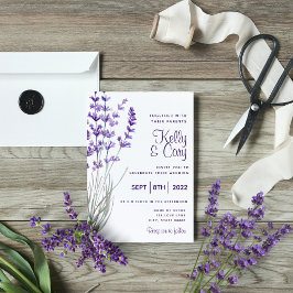 Waterverf Lavender Wedding Uitnodiging