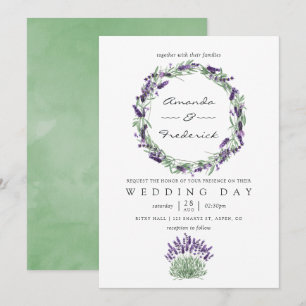 Waterverf Lavender Wedding Uitnodiging