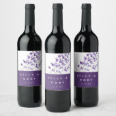 Waterverf Lavender Wedding Wine Labels Wijn Etiket (Flessen)