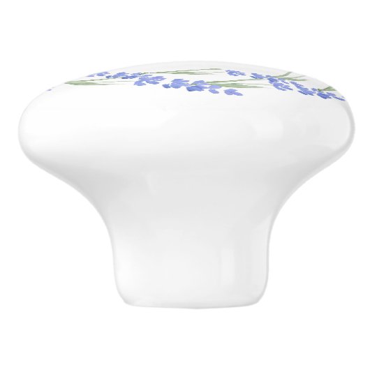 Waterverf Lavender Wreath Keramische Knop (Zijkant)