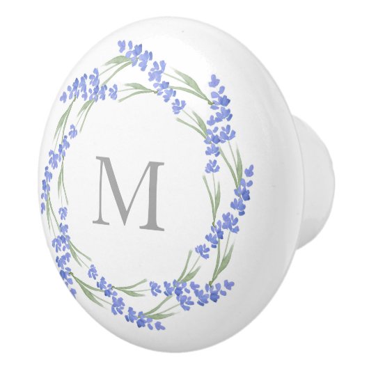Waterverf Lavender Wreath Keramische Knop (Rechts)