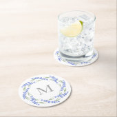 Waterverf Lavender Wreath Ronde Kartonnen Onderzetter (Insitu)