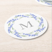 Waterverf Lavender Wreath Ronde Kartonnen Onderzetter (Gebogen)