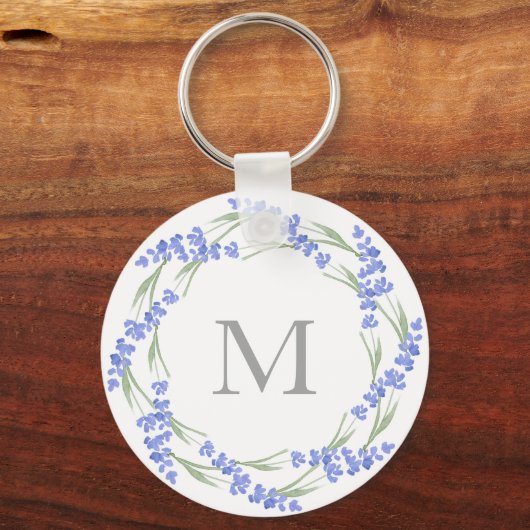 Waterverf Lavender Wreath Sleutelhanger (Achterkant)