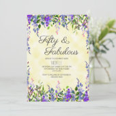 Waterverf Lavender Yellow 50 & Fabulous Birthday Kaart (Staand voorkant)