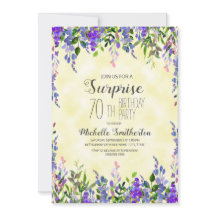 Waterverf lavender Yellow Surprise 70th Birthday