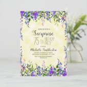 Waterverf Lavender Yellow Surprise 75th Birthday Kaart (Staand voorkant)
