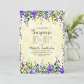 Waterverf lavender Yellow Surprise 80th Birthday Kaart (Staand voorkant)