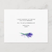 Waterverf Lavender zal je mijn Bridesmaid zijn Uitnodiging Briefkaart (Achterkant)
