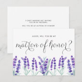 Waterverf Lavender zal jij mijn tactiek zijn Uitnodiging Briefkaart (Voorkant / Achterkant)