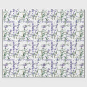 Waterverf lavenderventiel Plant Art Blue Lila Cadeaupapier (Vlak)