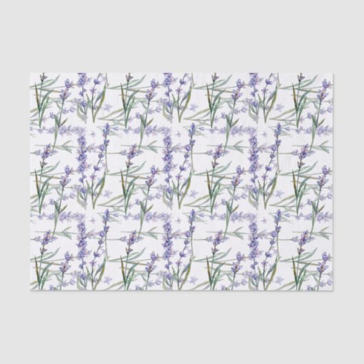 Waterverf lavenderventiel Plant Art Blue Lila Tissuepapier (Voorkant)