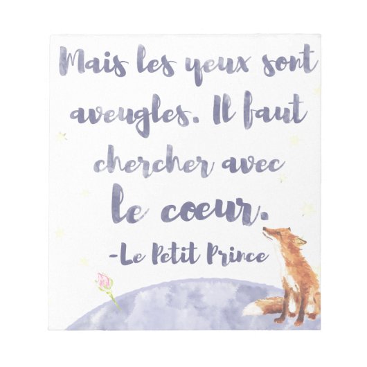 Waterverf Le Petit Prince De kleine prins Notitieblok (Voorkant)
