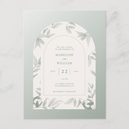 Waterverf Leaf Arch Briefkaart (Voorkant)