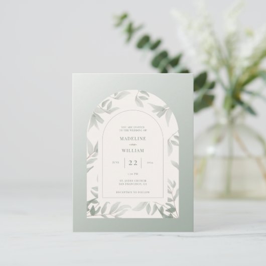 Waterverf Leaf Arch Briefkaart (Staand voorkant)