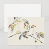 Waterverf Leaf Branch Briefkaart (Voorkant / Achterkant)