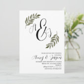 Waterverf Leaf Branch Greenery Garden Wedding Kaart (Staand voorkant)