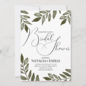 Waterverf Leaf Branch Greenery Vrijgezellenfeest Kaart (Voorkant)