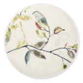 Waterverf Leaf Branch Keramische Knop (Voorkant)