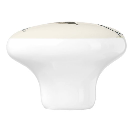 Waterverf Leaf Branch Keramische Knop (Zijkant)