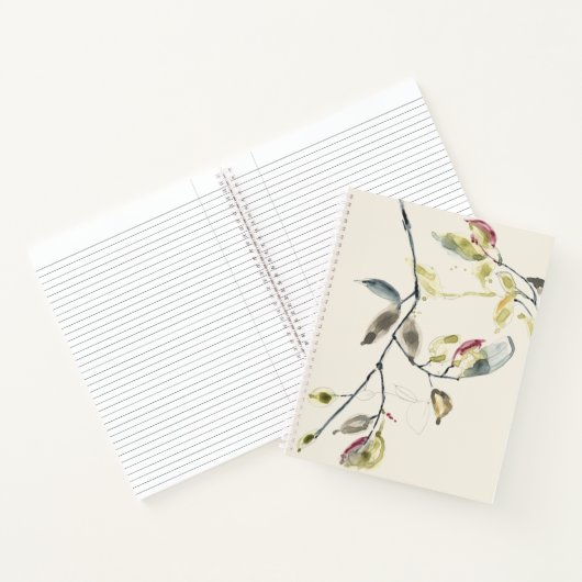 Waterverf Leaf Branch Notitieboek (Binnen)